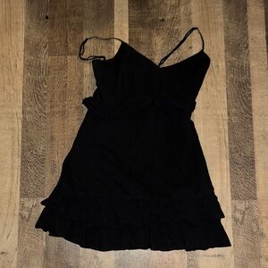 Jai Ami Black Ruffle Mini Dress - Size XS
